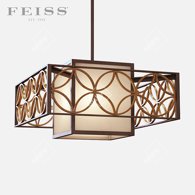 Elegant Remy 2-Light Pendant 3D model image 1