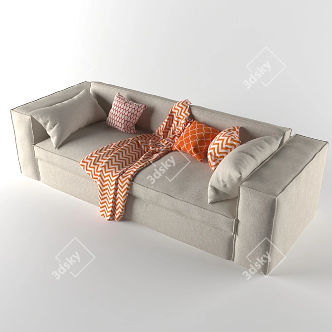 Elegant Richard Burton Sofa 3D model image 2