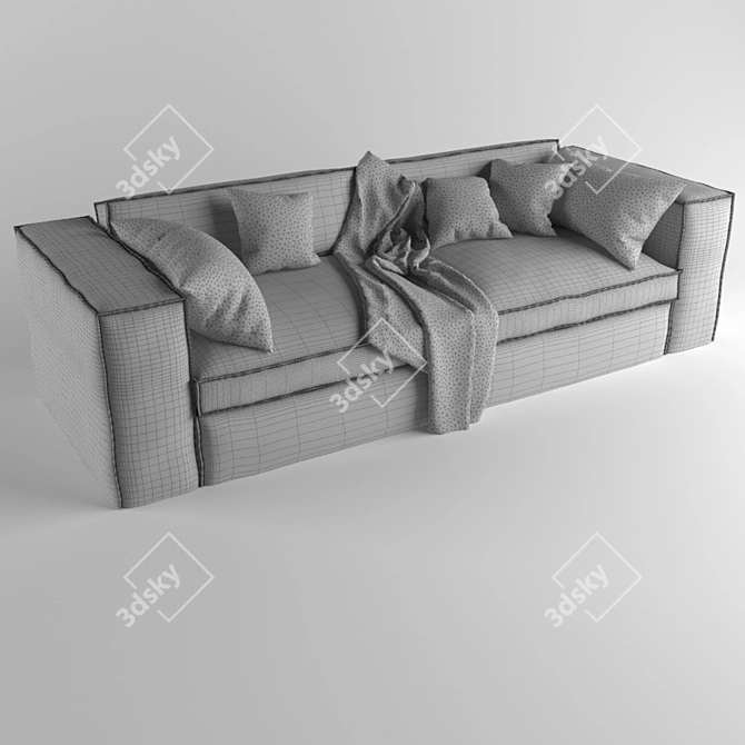 Elegant Richard Burton Sofa 3D model image 3