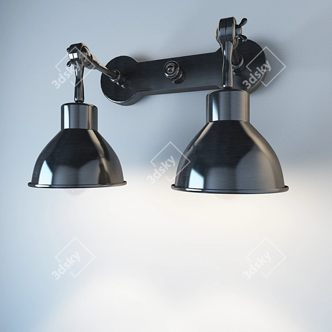 Dual Shade Wall Sconce 3D model image 1