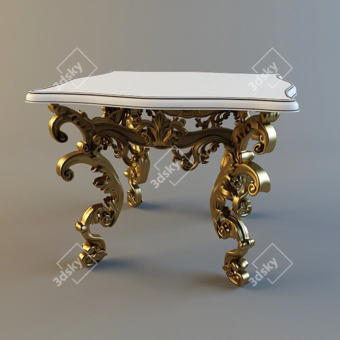 Luxury Golden Dining Table 3D model image 1