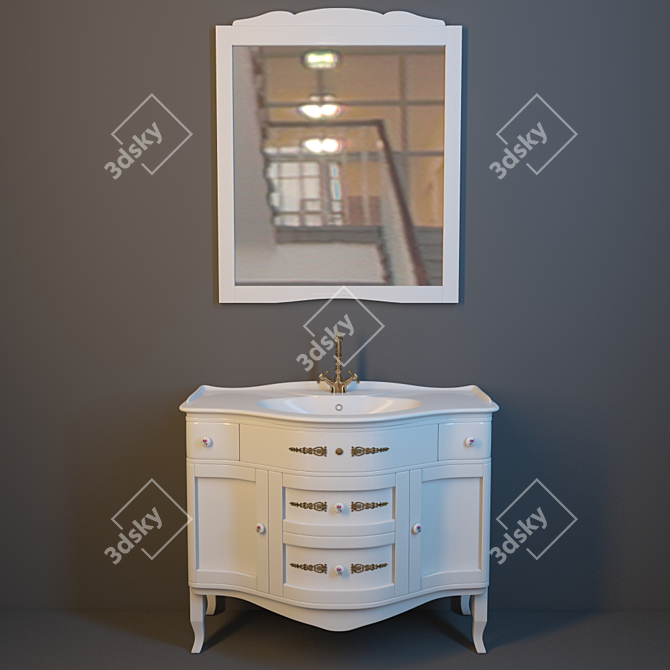 Sabrina I, French Vanity Set 3D model image 1