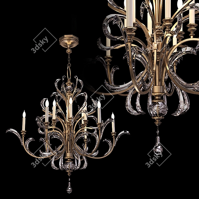 Elegant Fine Art Chandelier 3D model image 2