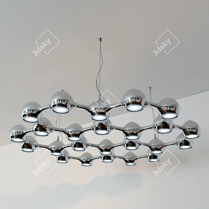 Elegant Spanish Pendant Light 3D model image 1