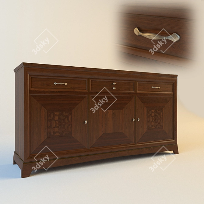 Luxury Carved Dresser for Four Seasons 3D model image 1