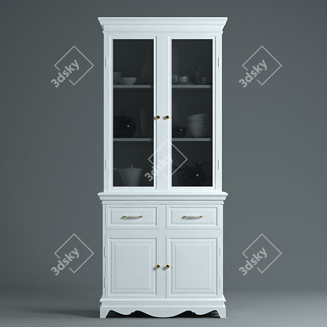 Title: Elegant Pottery Barn Sideboard 3D model image 2