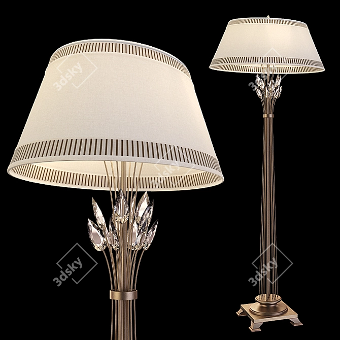 Elegant Crystal Floor Lamp 3D model image 2