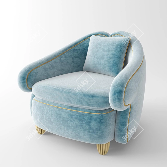 Elegant Verona Armchair - VR939 3D model image 1