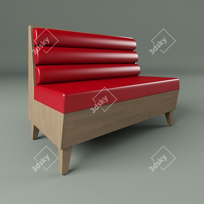 Sandalyeci Modern Wooden Settee 3D model image 1