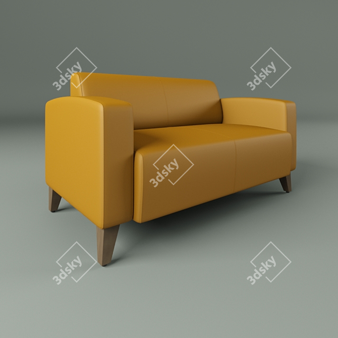 Modern Turkish Leather Upholstered Chair 3D model image 1