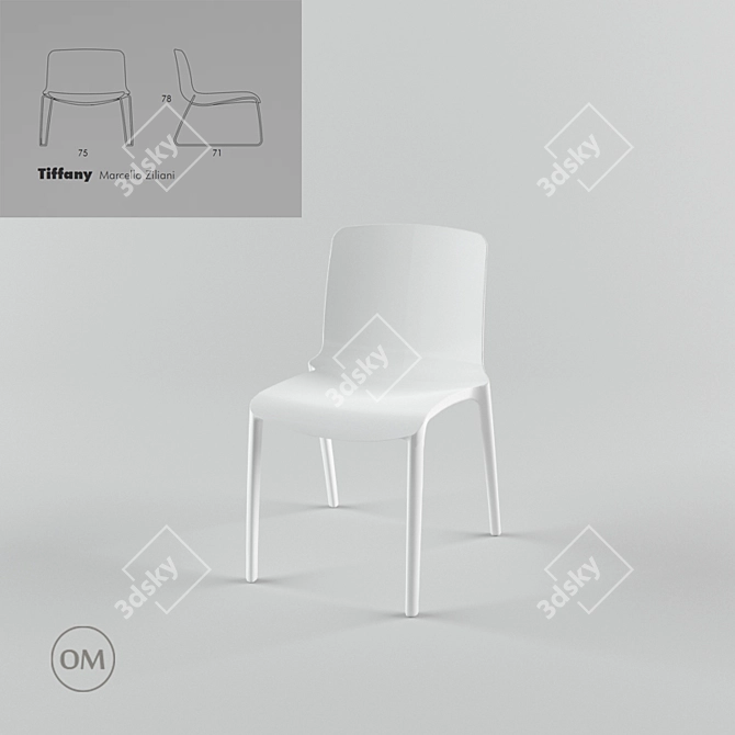 Elegant Casprini Tiffany Chair 3D model image 1