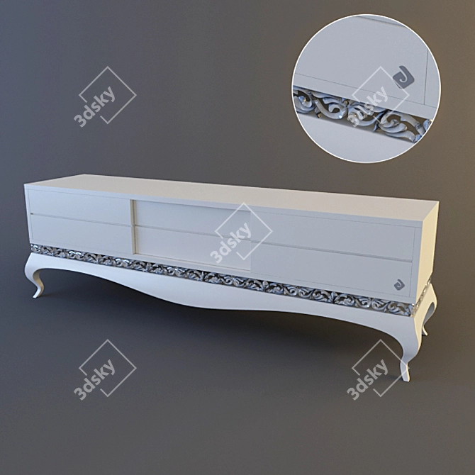 Luxurious Jetclass TV Stand 3D model image 1