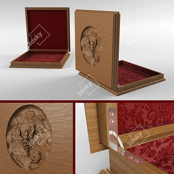 Rustic Scorpion Wood Box 3D model image 1