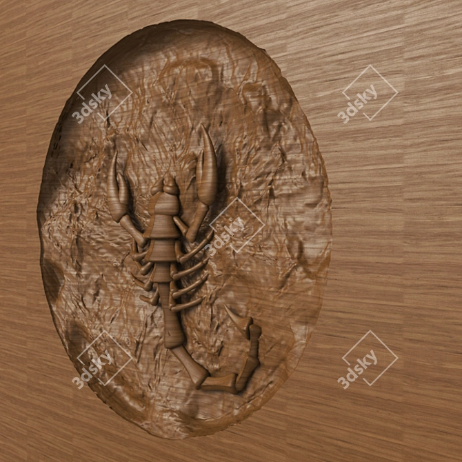 Rustic Scorpion Wood Box 3D model image 2