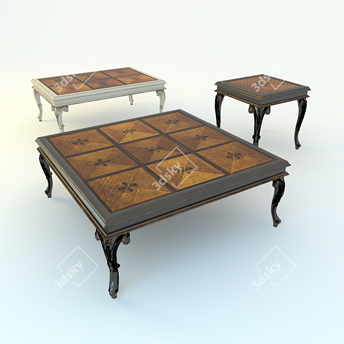 Arte Brotto Set of Three Coffee Tables 3D model image 1