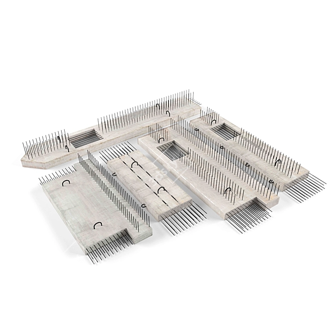 Precise Reinforced Concrete Girders 3D model image 1
