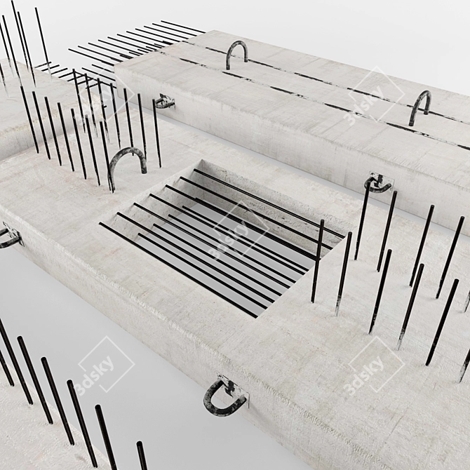Precise Reinforced Concrete Girders 3D model image 2