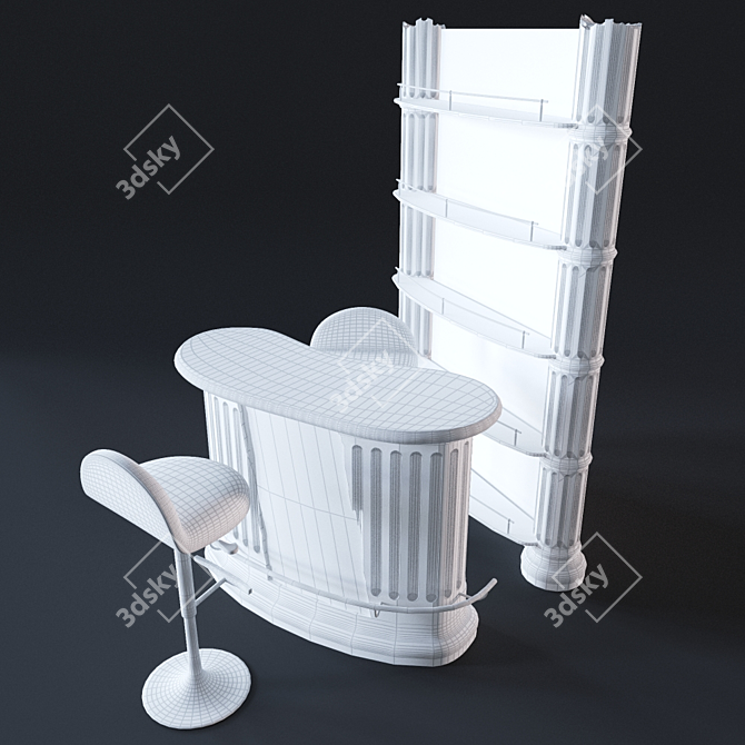 Elegant Marble Bar Set 3D model image 2