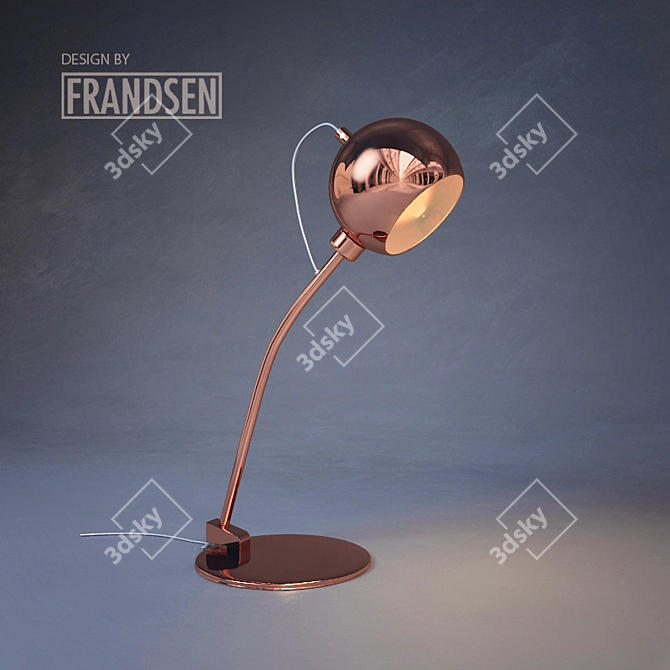 Elegant Copper Ball Desk Lamp 3D model image 1