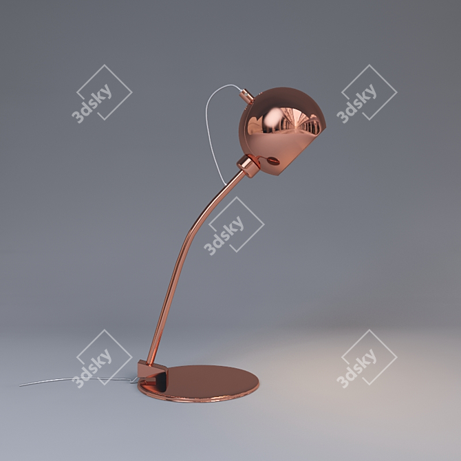 Elegant Copper Ball Desk Lamp 3D model image 2