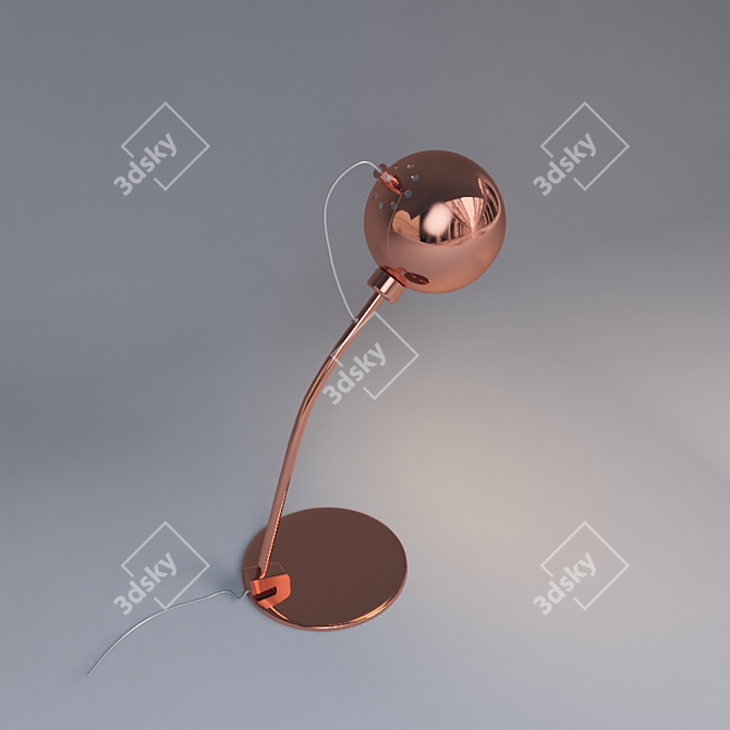 Elegant Copper Ball Desk Lamp 3D model image 3