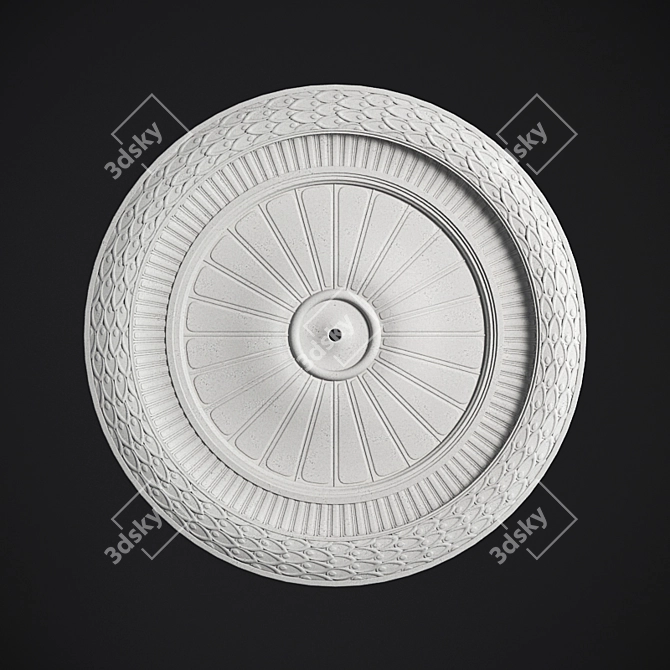 Elegant Rosette Ceiling - 256cm Diameter 3D model image 1