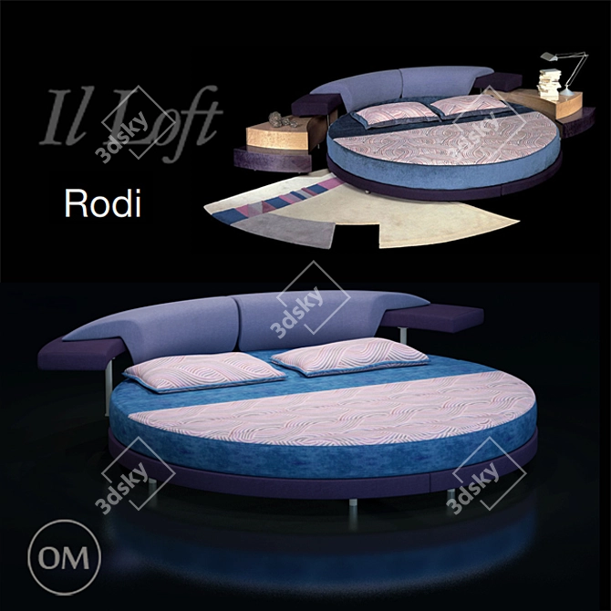 Italian Elegance: IL Loft RODI Bed 3D model image 1