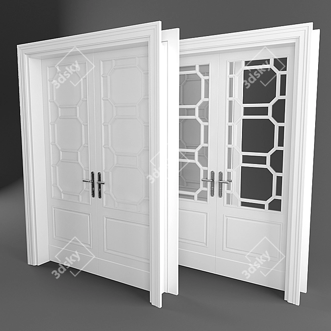 Title: Elegant Glass Panel Door 3D model image 1