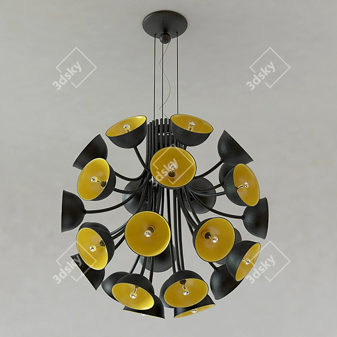 Beehive Glow Pendant Lamp 3D model image 1