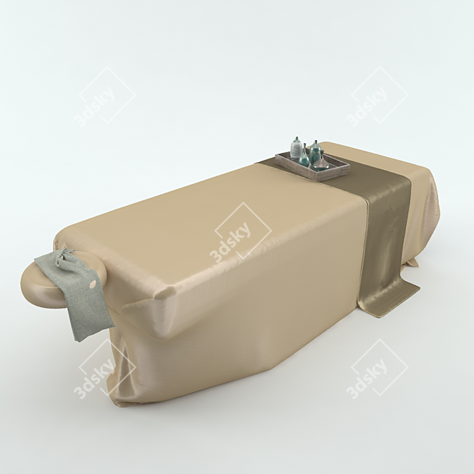 Heavenly Haven: Plush Spa Bed 3D model image 1