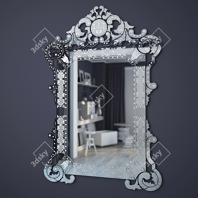 Elegant Venetian Mirror: "Margery 3D model image 1