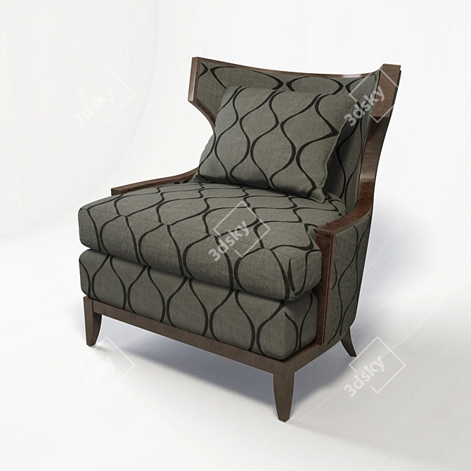 Elegant Winslow Wing Chair 3D model image 1