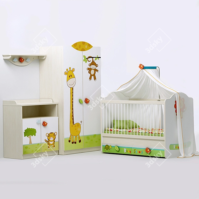 Safari Adventure Nursery Set 3D model image 1