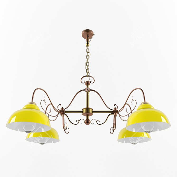 Elegant Ranch Hanging Light 3D model image 1