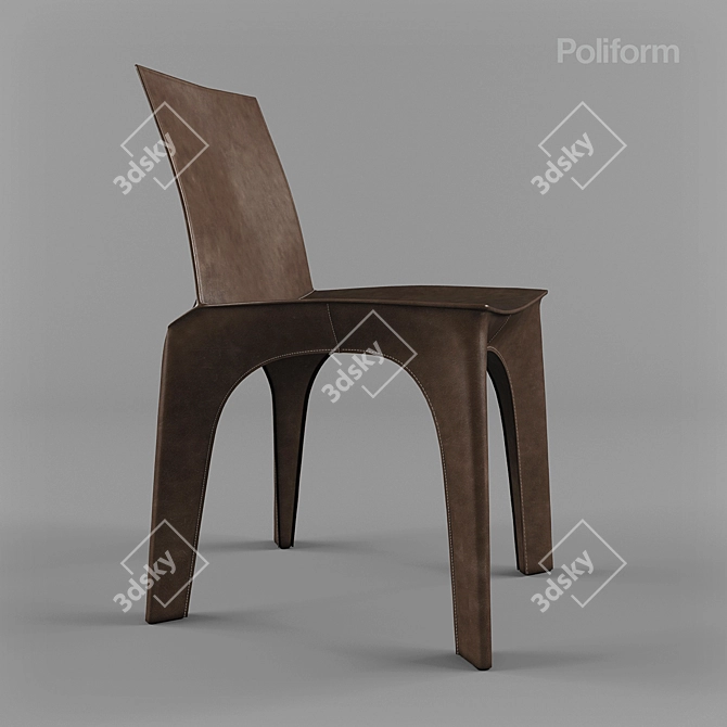 Elegant Poliform Bb Chair: Comfort in Style 3D model image 2