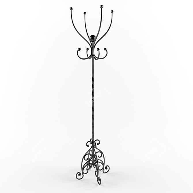 Elegant Iron Hanger 3D model image 1