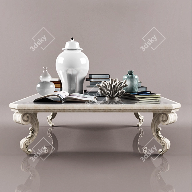 Elegant Tiffany Coffee Table 3D model image 1