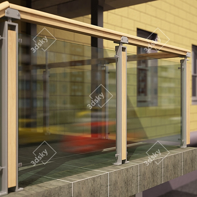 Sleek Railings: Modern Design 3D model image 2