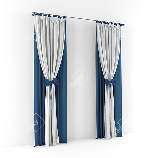 Elegant Window Blind 3D model image 1