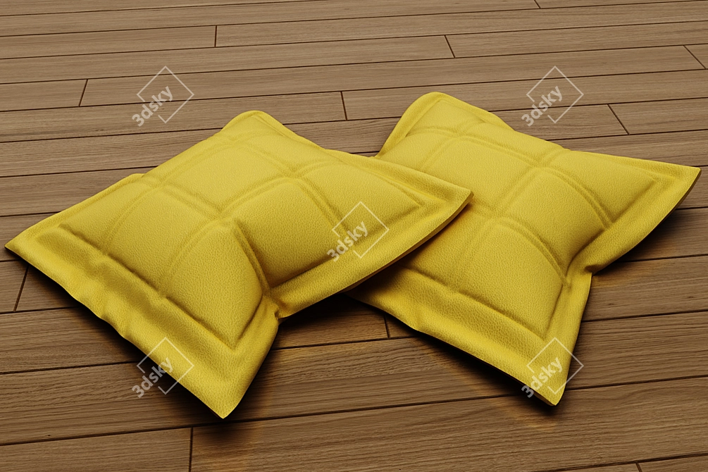 Luxury Leather Cushions 3D model image 1