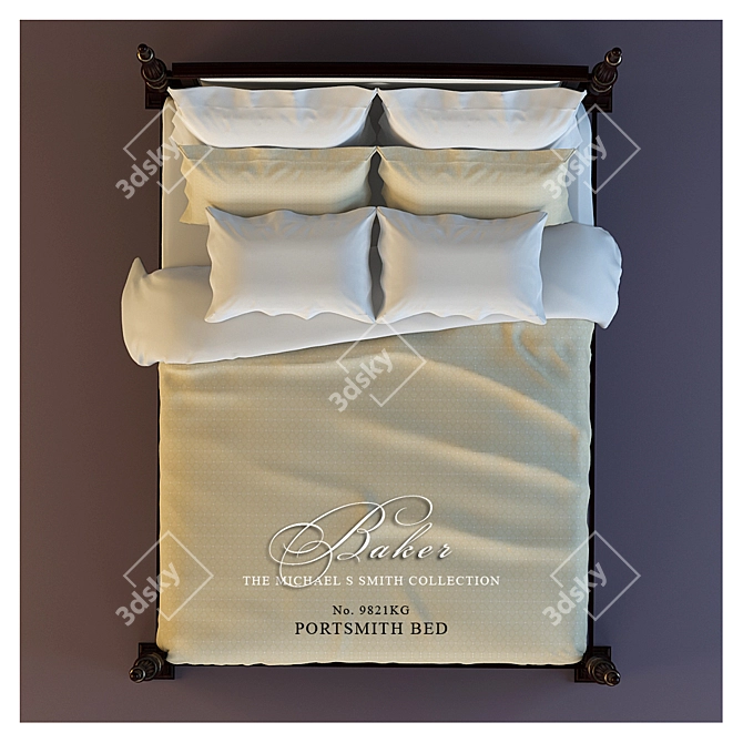 Classic Elegance: Baker Portsmith Queen Bed 3D model image 3