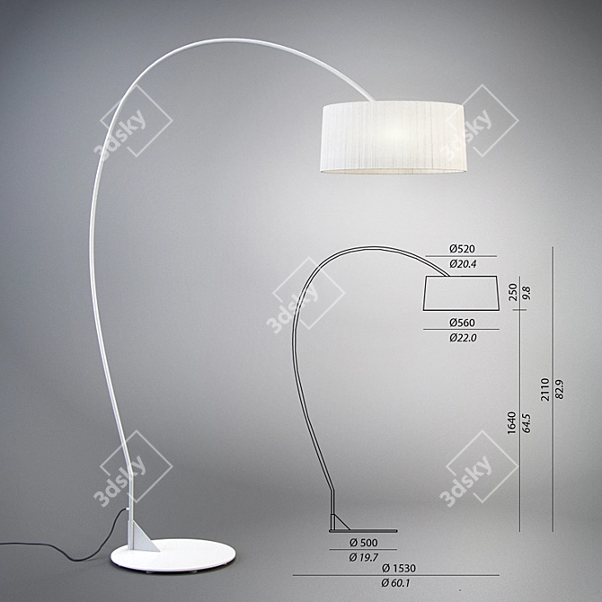 Divina Arco Floor Lamp 3D model image 1