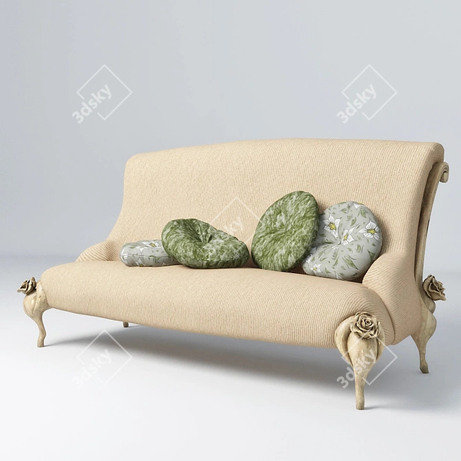Elegant Art Deco Sofa BITOSSI 3D model image 1