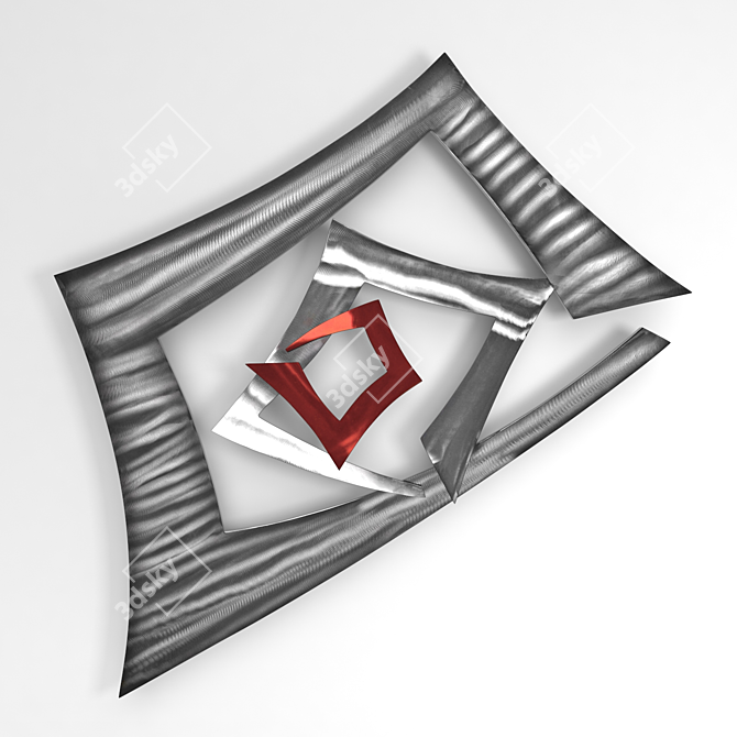 Metallic Abstract Wall Decorations 3D model image 1