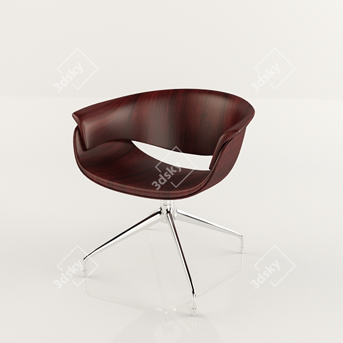 Elegant Black Velvet Chair 3D model image 1