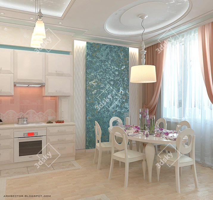 Color-Changing Decorative Plaster 3D model image 2