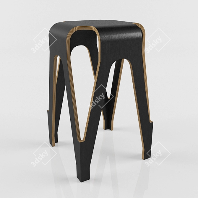 Sleek Stool by Bauchet 3D model image 1