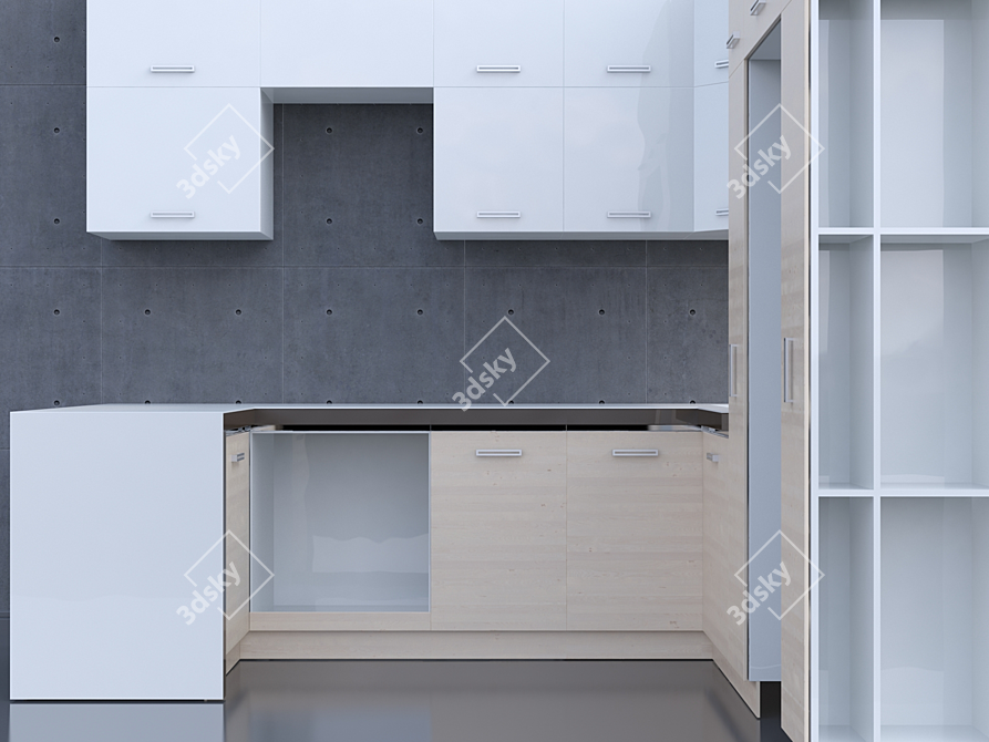 Title: Modular Kitchen Assembly Kit 3D model image 1