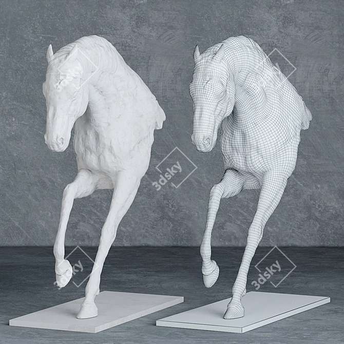 Sleek 3D Horse Sculpture 3D model image 2