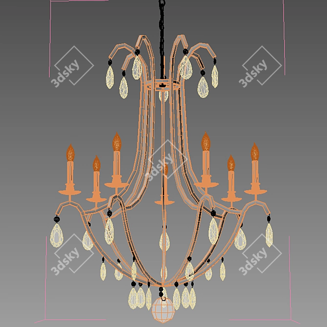 Elegant Crystal Chandelier 3D model image 2